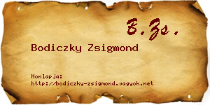 Bodiczky Zsigmond névjegykártya
